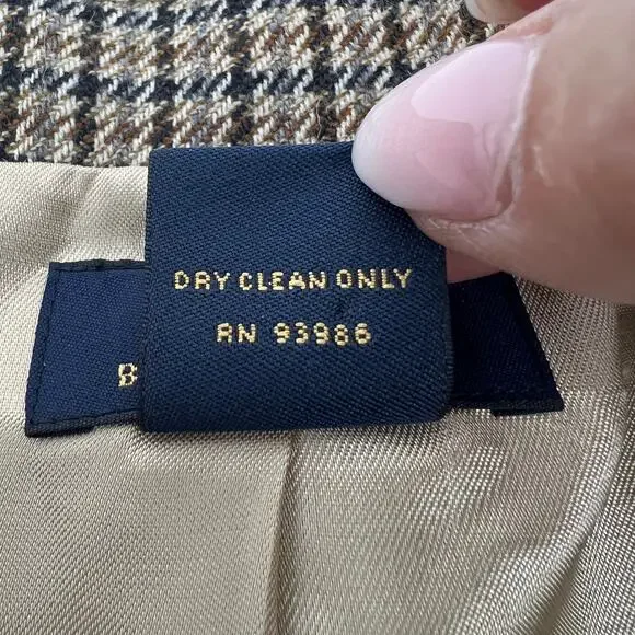 Brooks Brothers "346" Womens Houndstooth Wool Blazer Size 12 - Picture 9 of 10